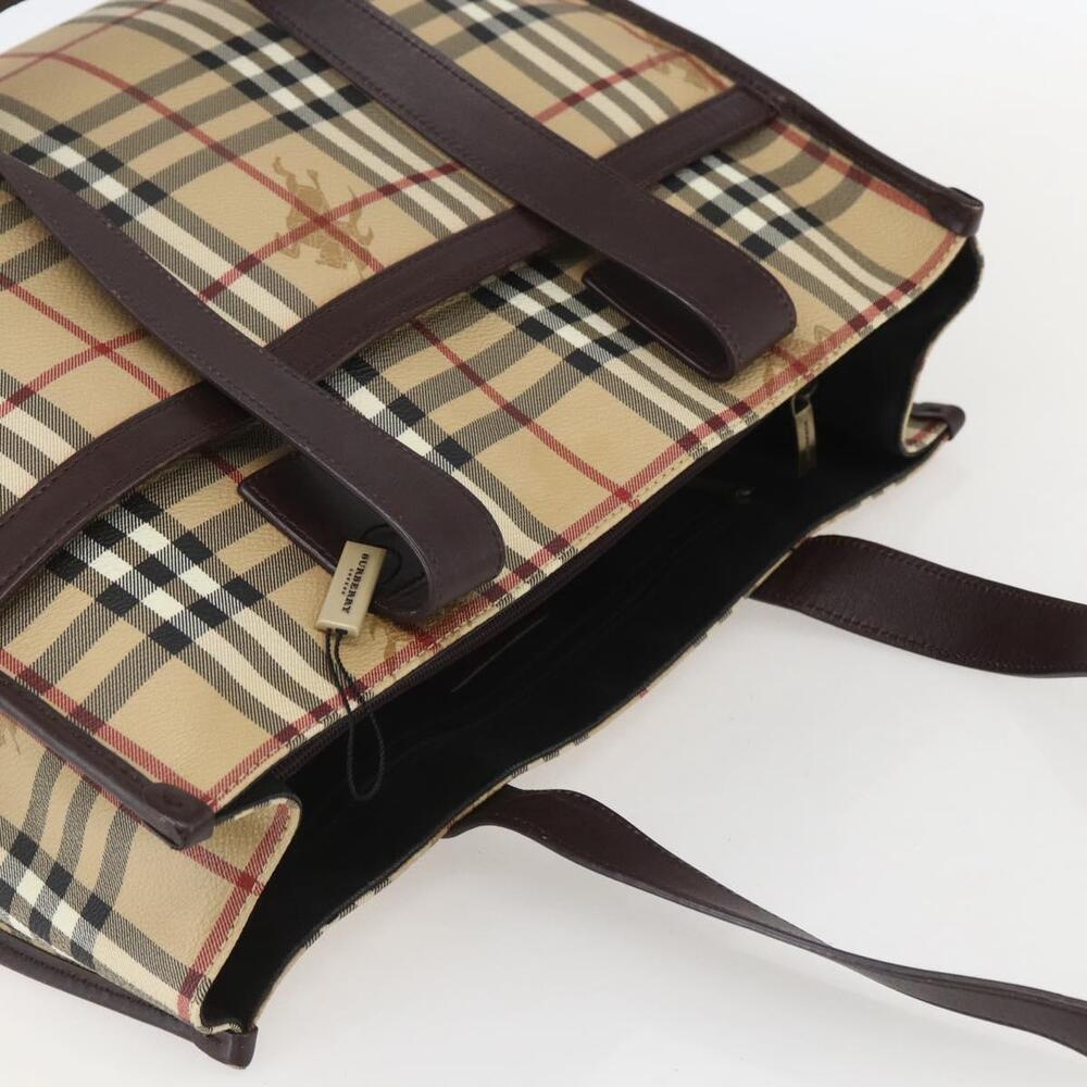 BURBERRY Nova Check Tote Bag PVC Beige Auth 160285 - Picture 6 of 16